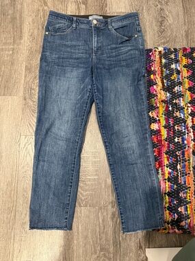 Wit & Wisdom Blue Cropped Straight-Leg Jeans
